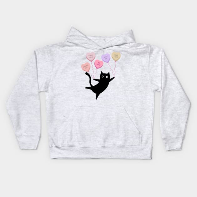 Cat Adoption Kitten Kitty Lovers Cute Candy Heart Funny Kids Hoodie by AimArtStudio